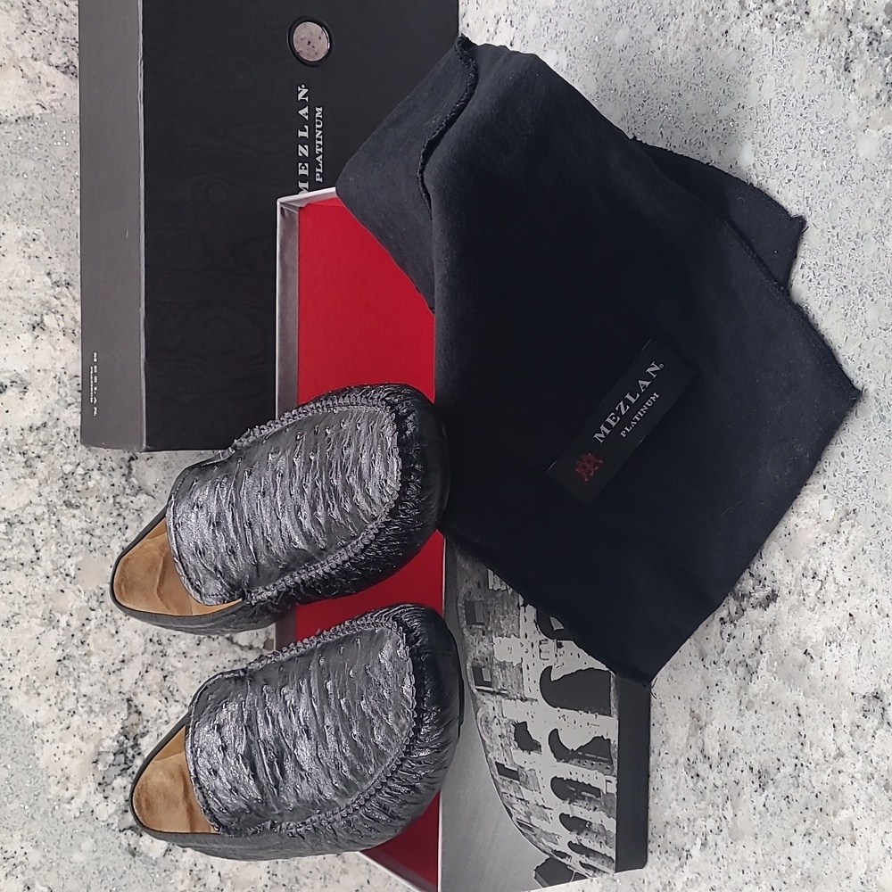 Mezlan Platinum Banff Ostrich Loafers - Picture 10 of 10